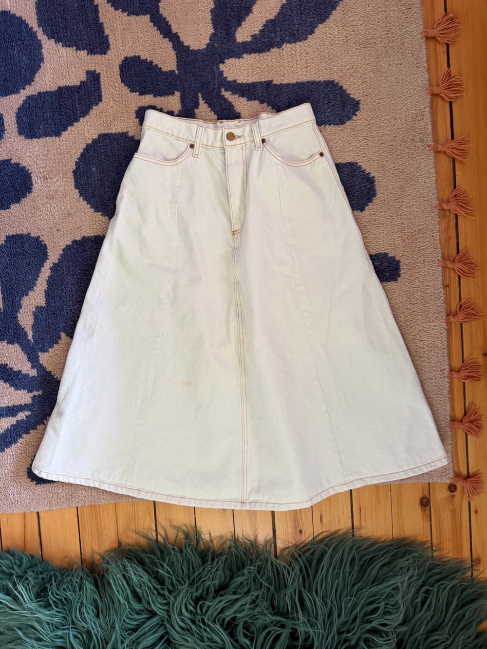 No.6 store cream denim skirt by B SIDES Cream A-Line Women's medium